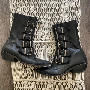 Vince Camuto leather moto boots